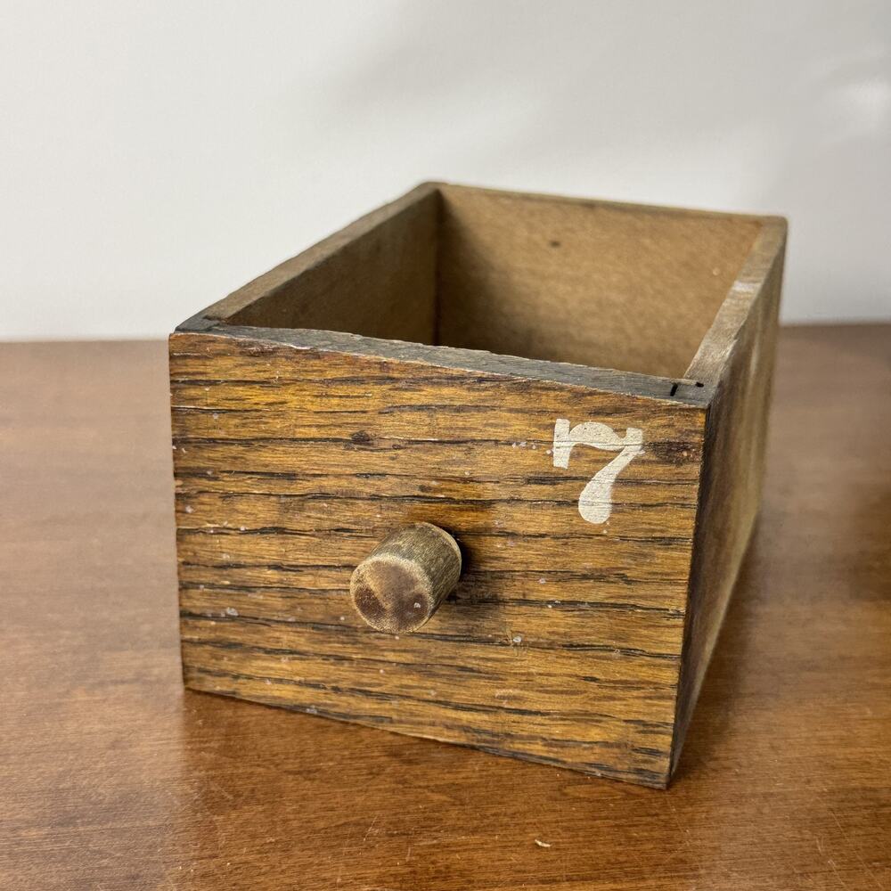 Vintage Wooden Drawer #7 Small Storage Box Cabinet Apothecary Primitive Rustic